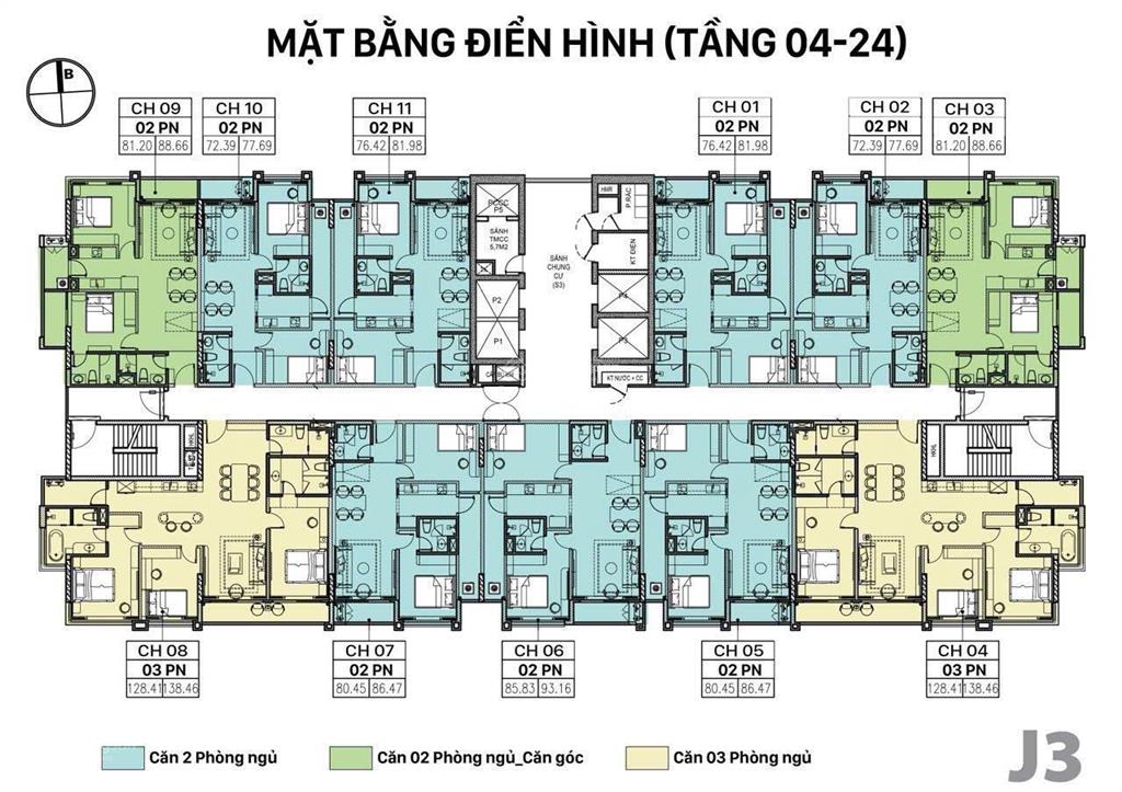 Bán suất ngoại giao tầng trung tòa j1 chung cư jade square giá ck 15% so với thị trường.