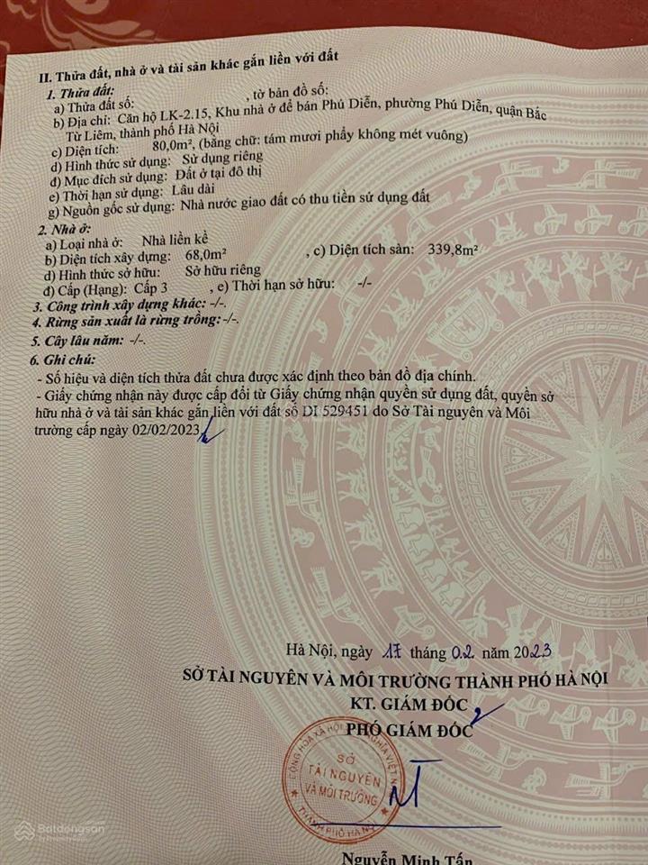 Chính chủ cần bán gấp nhà liền kề phú diễn gần học viện tư pháp! 0929 271 ***