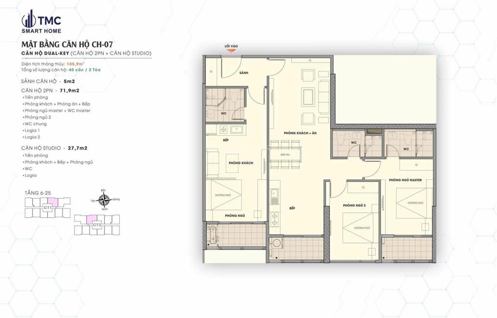 Vào 1.8tỷ căn dukey 104m2 tmc smarthome vừa ở vừa cho thuê có dòng tiền