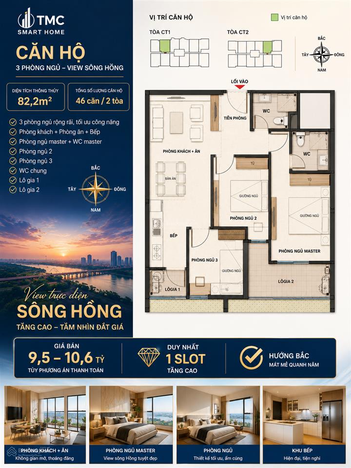 Bán cc tmc smart home, 3pn vào tiền 1,6tỷ, htls 0% 24th