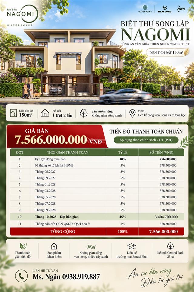 Nhà phố nagomi giá từ 5.2 tỷ  biệt thự song lập  7.4 tỷ thanh toán giãn 24 tháng  0938 919 ***