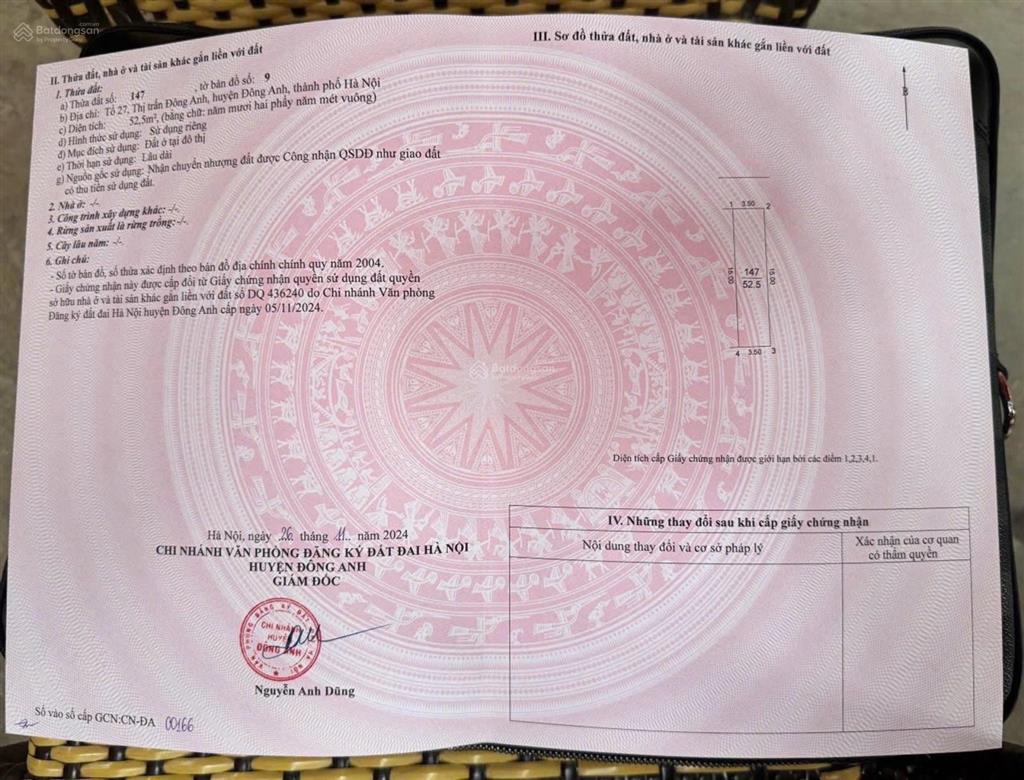 Lô đất 52,5m tầm 5 tỷ tại phúc thịnh (đông anh)