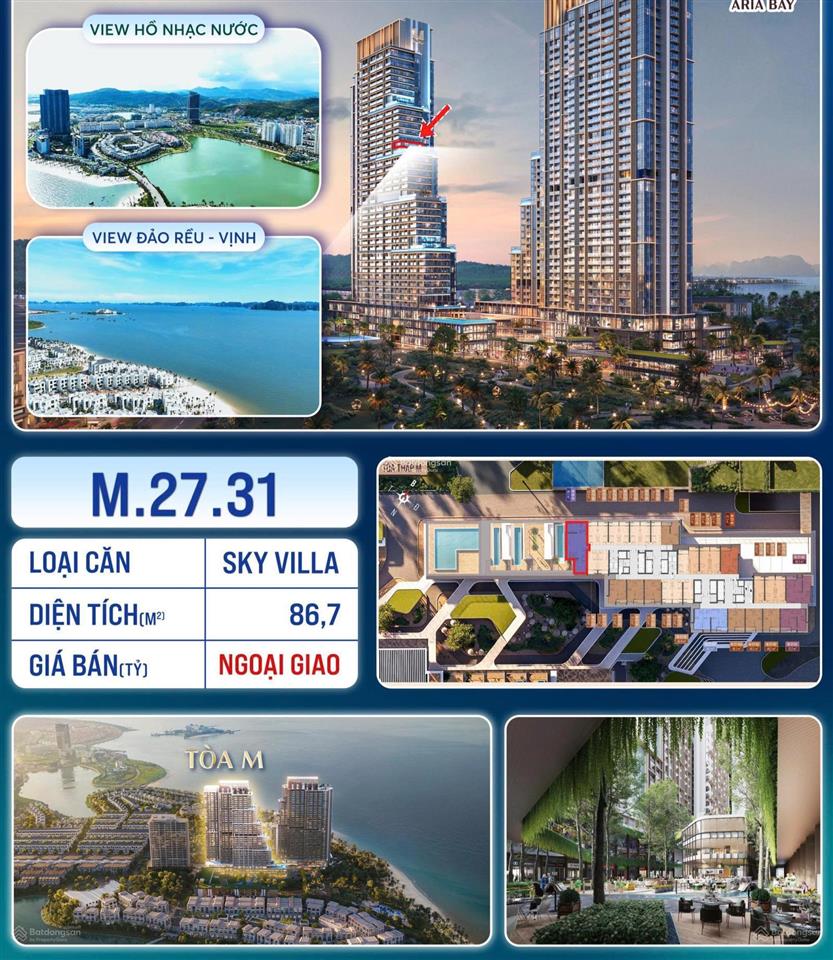 Sky villas  aria bay hạ long  căn hộ vip  tầm view 360, bể bơi riêng  sở hữu lâu dài  320m2