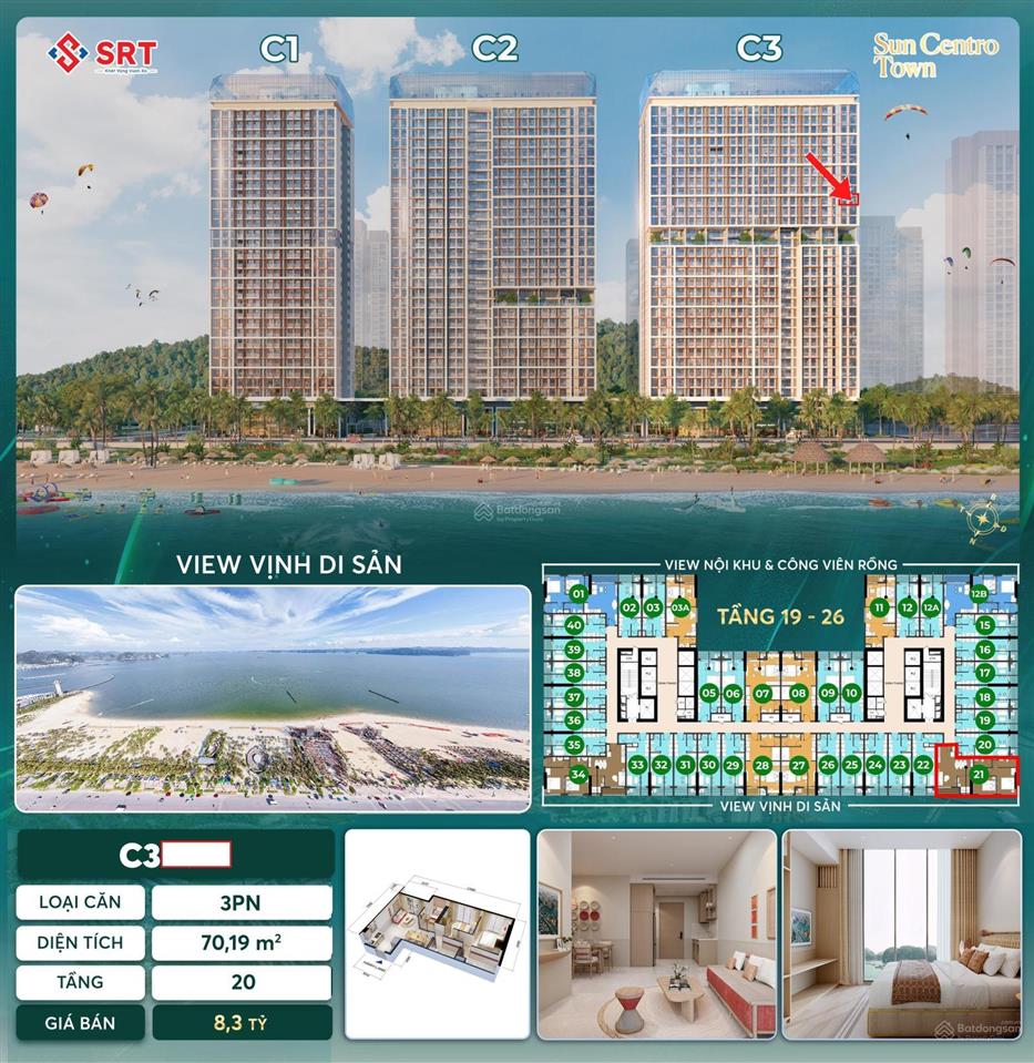Hiếm! không còn căn nào vip đẹp hơn căn 3pn mặt biển  view pháo hoa  suncentro  chỉ 6.1 tỷ
