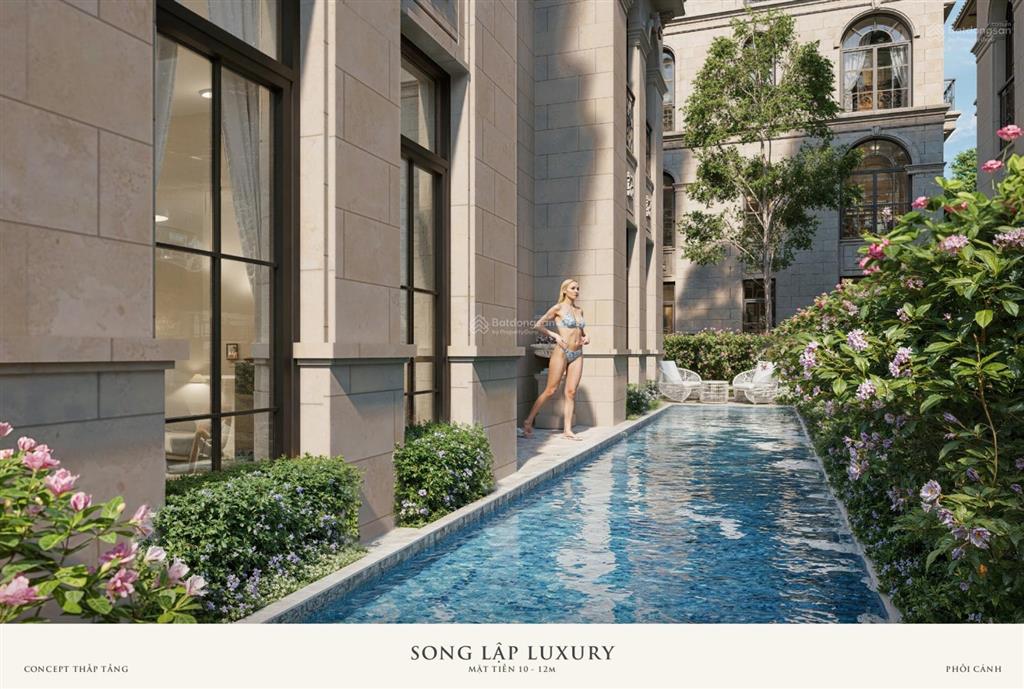 Độc quyền căn song lập xẻ khe hàng hiếm gần phố đi bộ,công viên,chung cư tại alluvia city. 136tr/m2