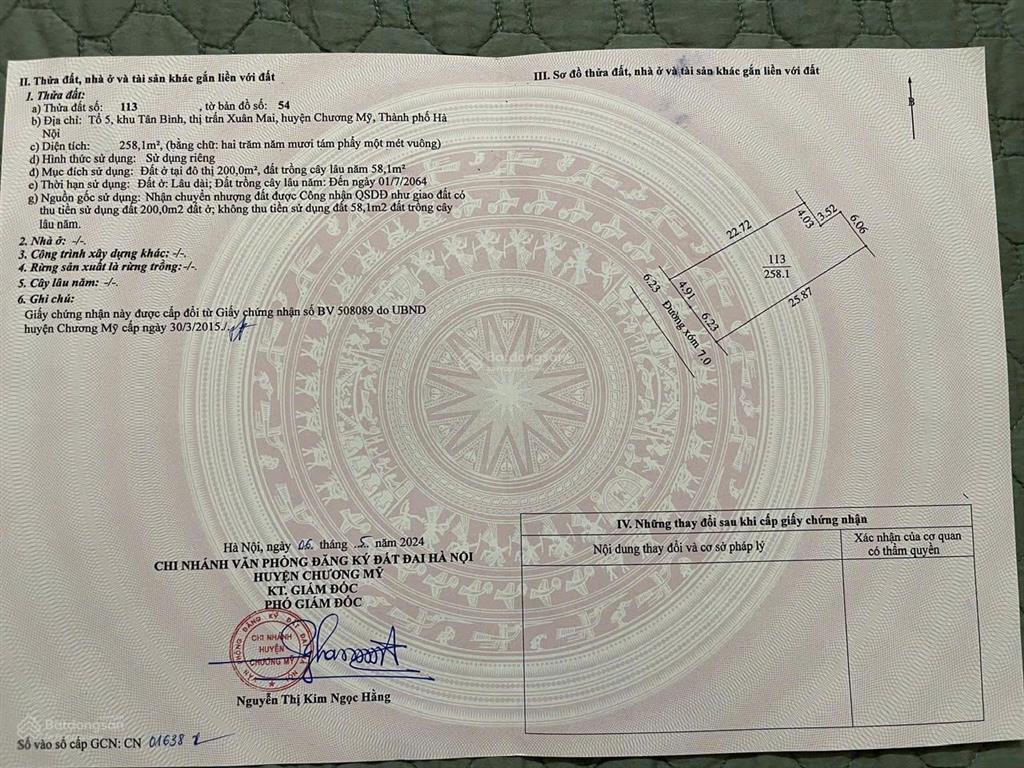 Bán nhà sân vườn siêu đẹp tại trung tâm xuân mai nơi an cư lý tưởng 50tr/m2