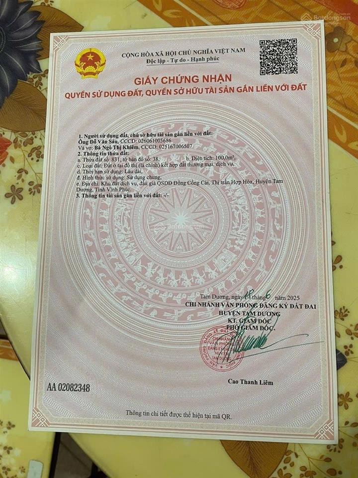 Bán đất kèm nhà mặt đường quốc lộ 2c, thị trấn hợp hoà tam dương, cạnh nút giao ic5, chủ cắt lỗ gâp