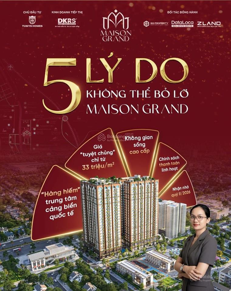 Giỏ hàng chủ đầu tư 2026 maison grand 1pn+ 49m chỉ từ 1.9ty tt 50% nhận nhà quý 2/ ***