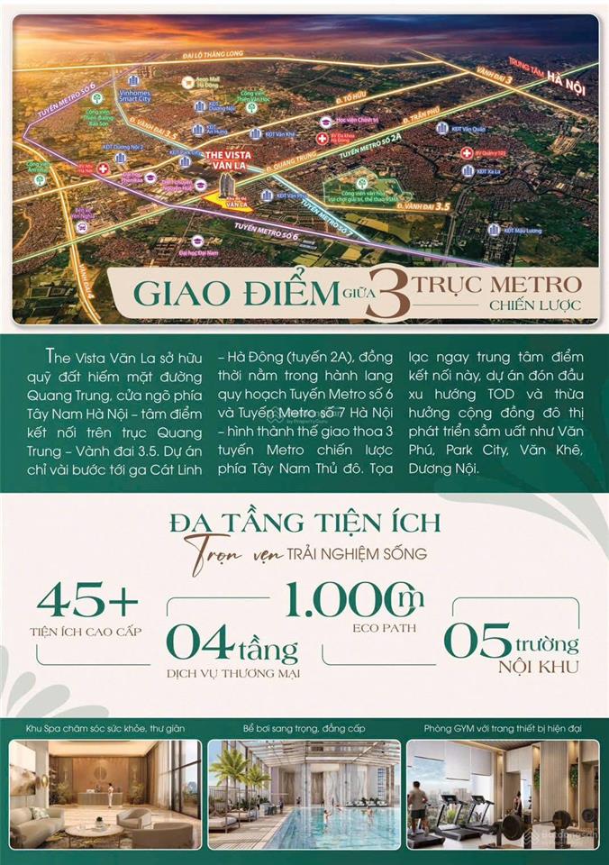 Hà đông chỉ với 900 triệu sở hữu căn hộ đẹp vista văn la  mặt đường quang trung