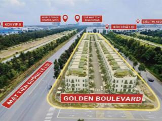 Chỉ 4.36 tỷ sở hữu shophouse golden boulevard  mặt tiền lê lợi  suất đầu tư f0 từ cđt