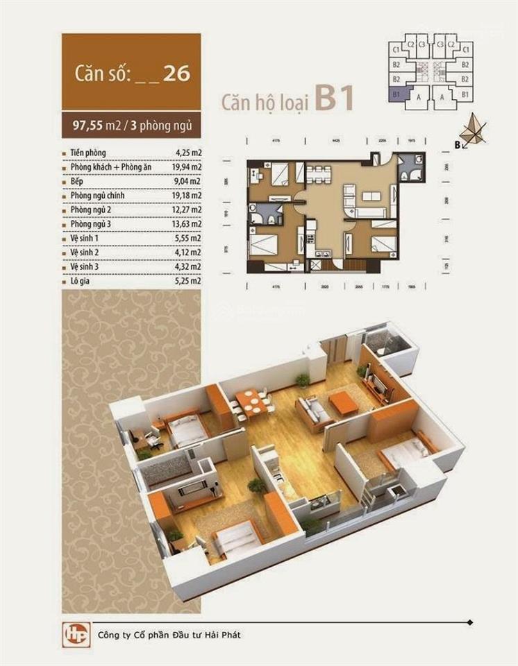 Bán căn góc the pride  hà đông. 98 m  3ng 2vs, tầng trung đẹp 2x. giá 5.9 tỷ