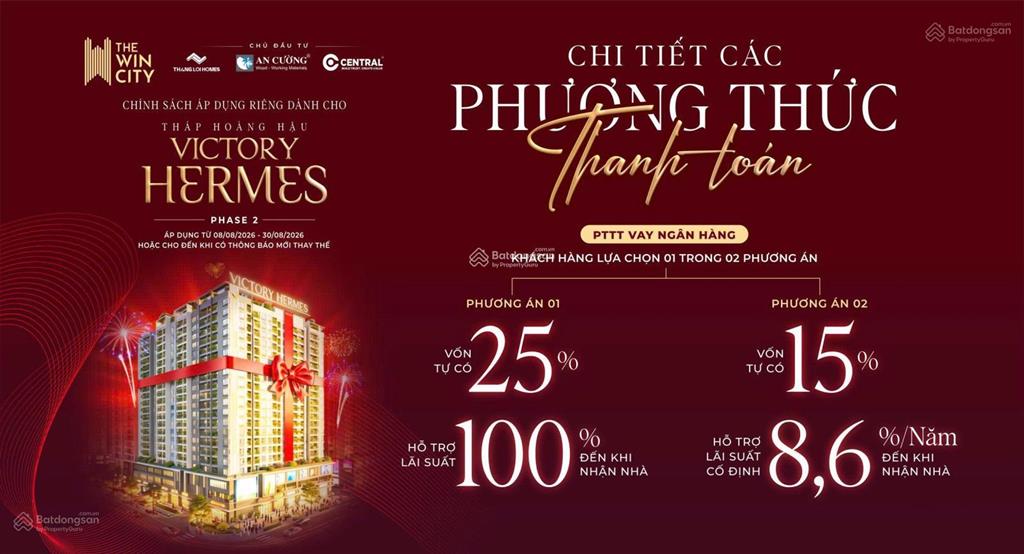 The win city tt 15% nhận nhà, tt giãn 30 tháng, cđt hỗ trợ gốc và lãi 24 tháng, tặng full nội thất