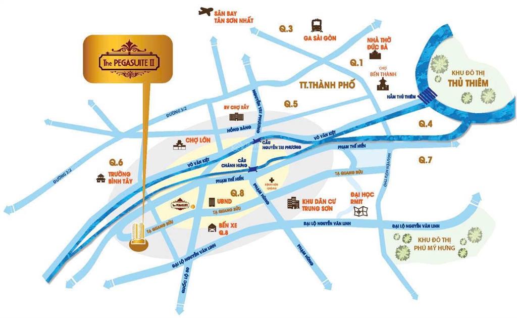 Ch tmdv the pegasuite ii, thang máy  tạ quang bửu  7.2x9.30 (124/134m2)  5.4tỷ