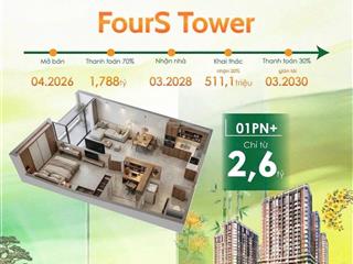 Bán ch 1pn, 1wc tại fours tower, nguyễn phước lan, 2,6 tỷ, 52,87m2, view đẹp hot!