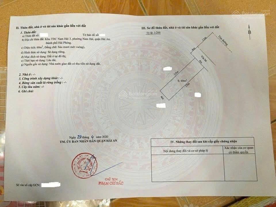Bán đất tđc nam hải 3, hải an, hải phòng