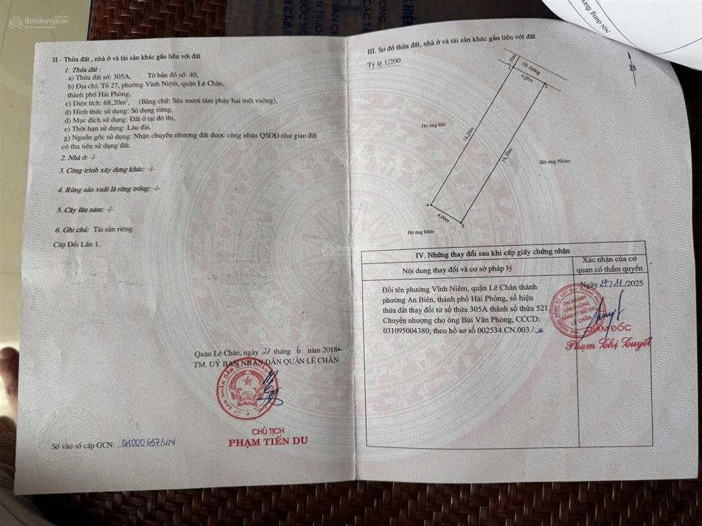 Bán đất mặt đường vĩnh tiến  thiên lôi, ngay ngã tư sầm uất