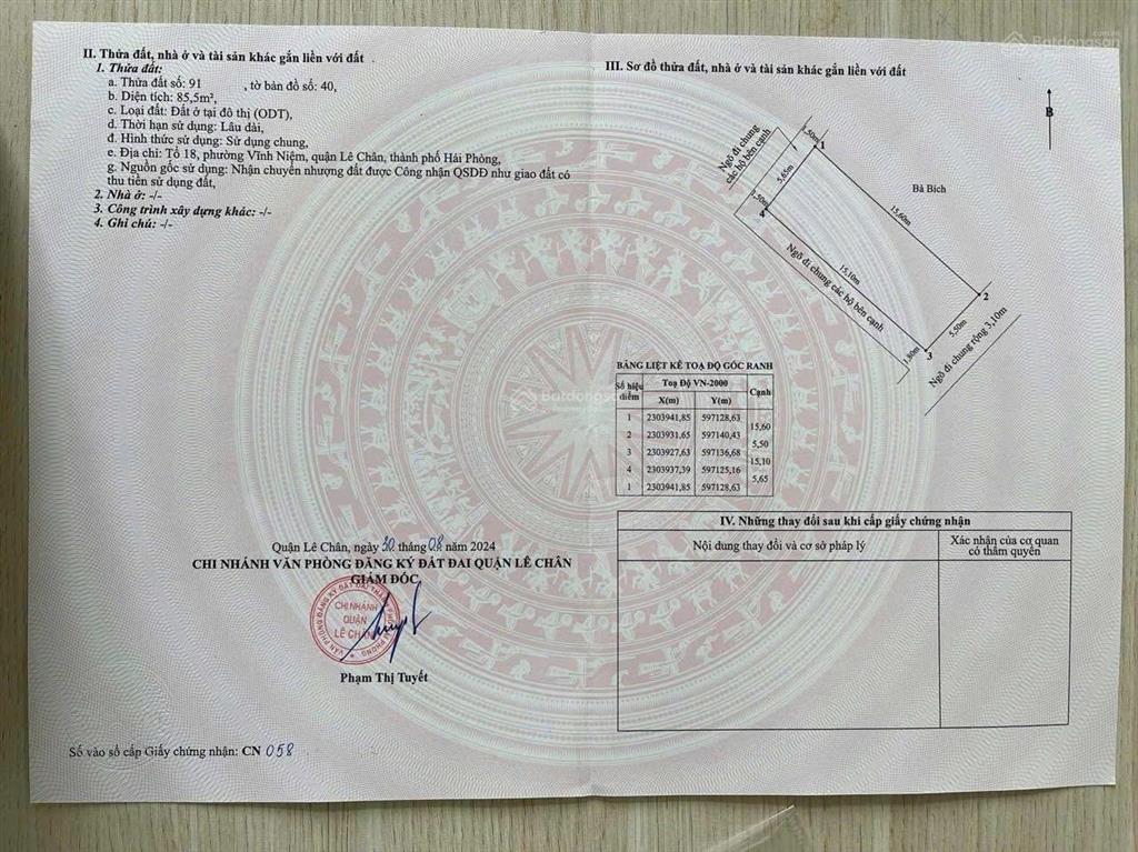 Bán đất lô góc 3 mặt thoáng  673 đường thiên lôi, chỉ sau đúng 1 nhà mặt đường