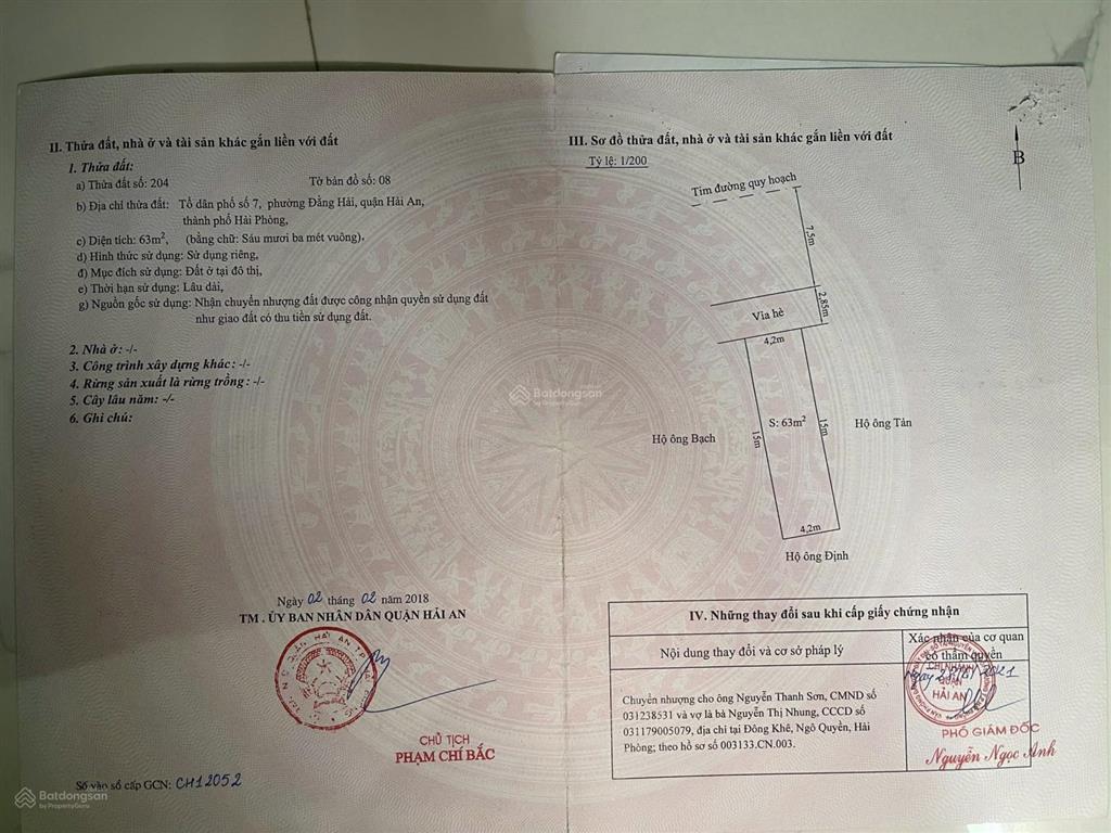 Bán lô đất đẹp mặt đường 20m đối diện trung tâm y tế hải an, phường hải an