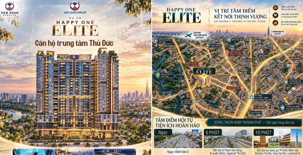 Happy one elite  căn hộ vạn xuân tam bình chính thức triển khai, căn 2pn2wc giá chỉ 4 tỷ.