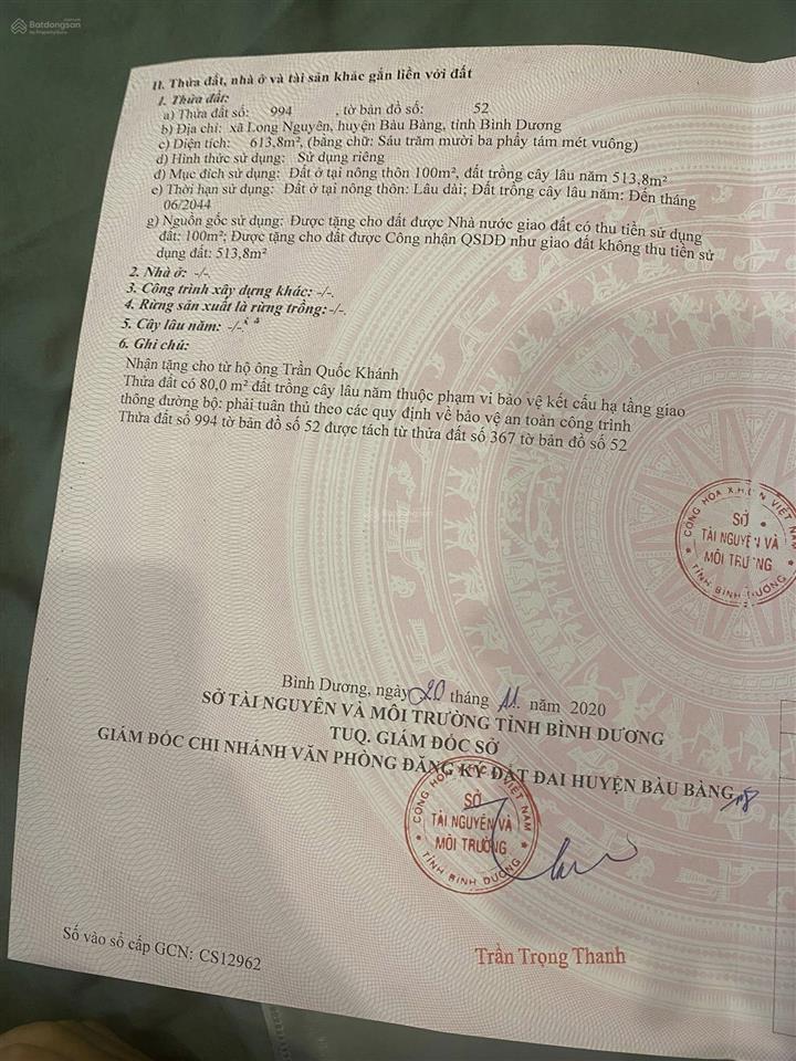 Chính chủ bán đất mặt tiền dh619, long nguyên (cách dt749 100m, chợ bến cát ~5km