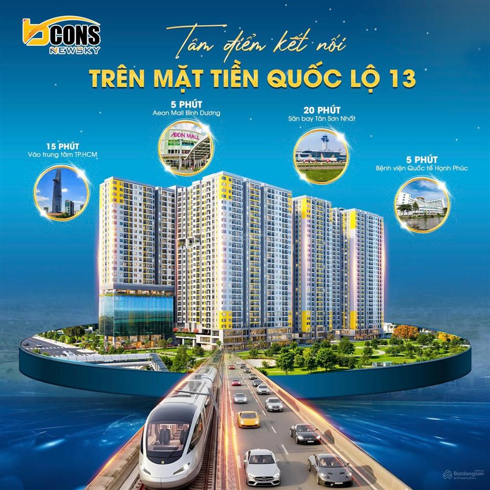 Bcons newsky, vị trí vàng ngay mặt tiền đường quốc lộ 13, gần ga metro, giá tốt nhất