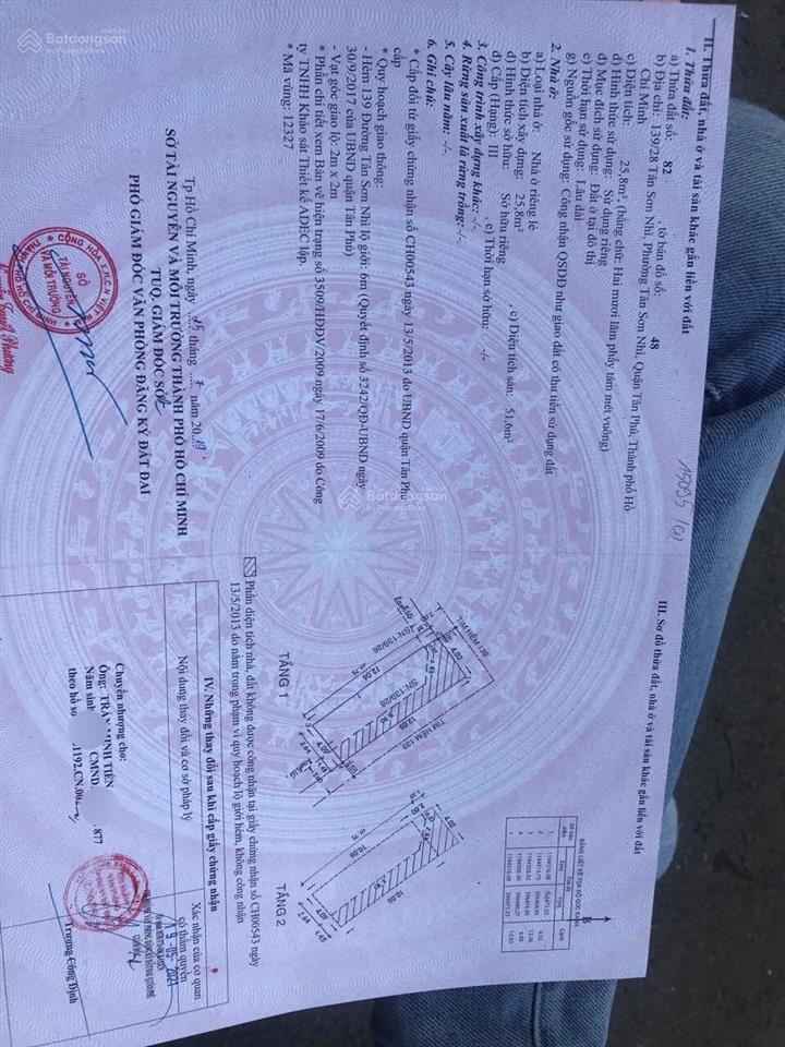 Hẻm 6m đường tân sơn nhì, q tân phú ( nhà 1 lầu btct, 2pn, 2wc, 4.1x12m )