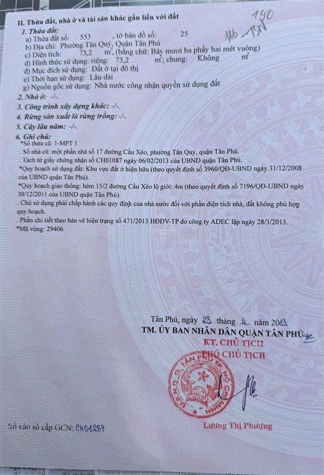 Bán đất hxh hà thị đát, q tân phú ( 4x19m, tiện xây )