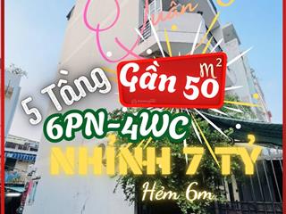 Nhà q.8 48m², 5 tầng nở hậu, nhỉnh 7 tỷ, lô góc 2 mặt hẻm ô tô âu dương lân
