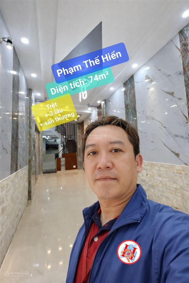 Nhà 4 tầng 74m, nhỉnh hơn 7 tỷy, ch.145 ~phạm thế hiển, 7pn, 7wc, chdv o9i88468o8