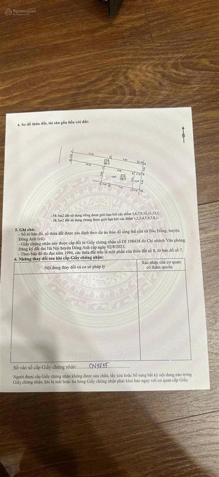 Bán đất bắc hồng đông anh khổ đất đẹp mặt tiền rộng , 59m giá 2,75 tỷ