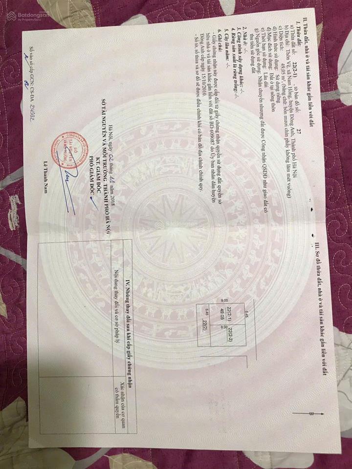 Bán lô góc thôn vệ nam hồng đông anh, ngõ thông ô tô tải, 50m giá 4,2 tỷ