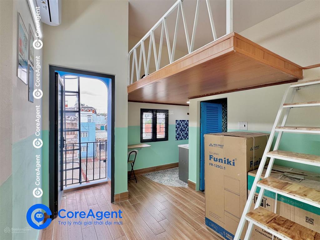 Căn hộ gác phong cách satorini  mới xây 100%  full nội thất  giặt phơi riêng gần aeon tp