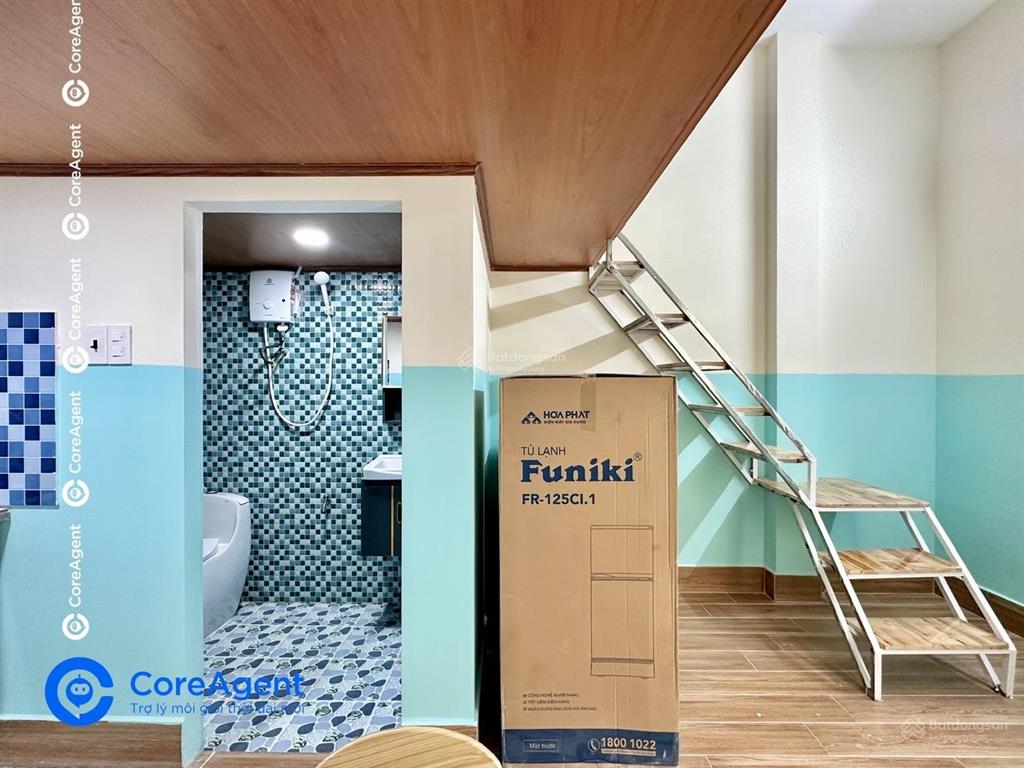 Căn hộ gác phong cách satorini  mới xây 100%  full nội thất  giặt phơi riêng gần aeon tp