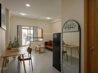 Cho thuê căn hộ 1 phòng ngủ ban công full nội thất mới xây gần q5, q6, thang máy