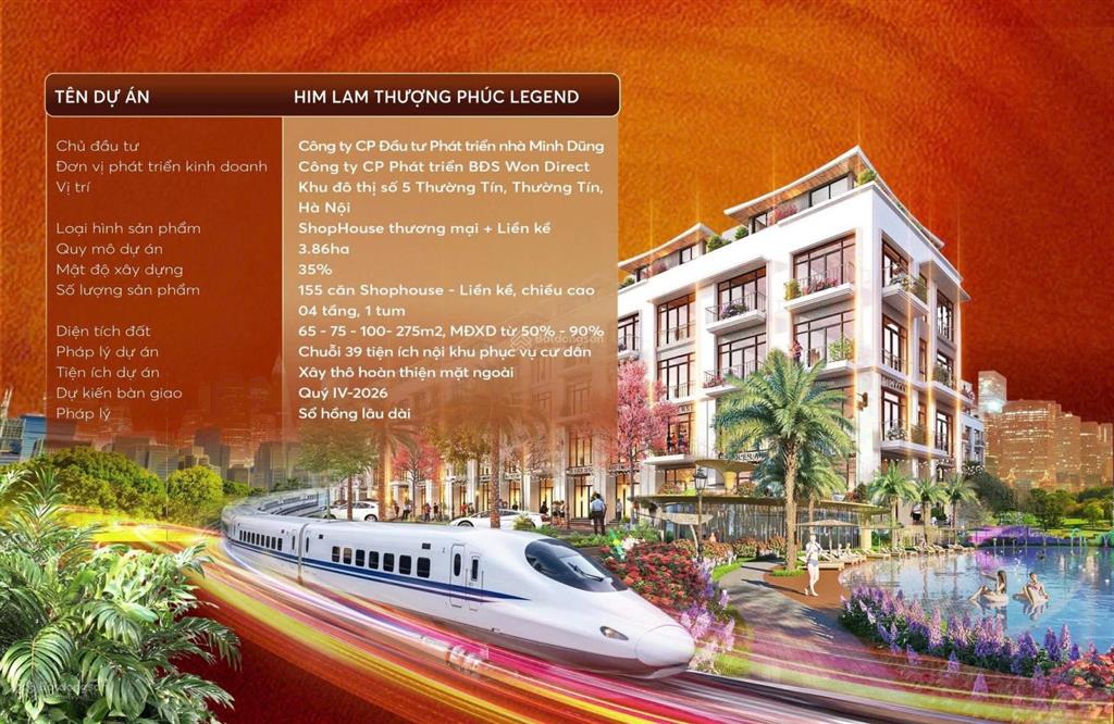 Hot căn đẹp nhà shophouse 65m2 chỉ 14,960tỷ đối diện công viên