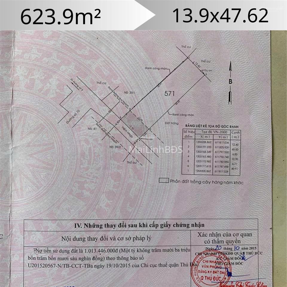 Chỉ 50 triệu bán nhà mặt tiền đường số 10, linh xuân  624m2 đất ở  giá tốt xây chdv