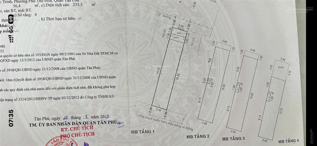 Tin thật  70m2 dòng tiền 45tr/th đường trước nhà 13m, vỉa hè, nhà mặt phố nguyễn sơn  tân phú