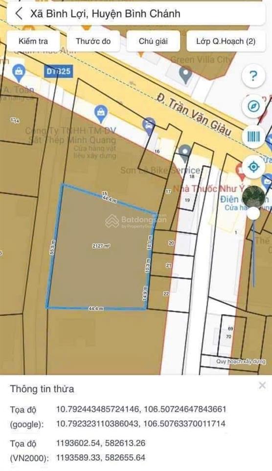 Bán 2100m thổ cư cách trần văn giàu 20m, giá 48,3 tỷ