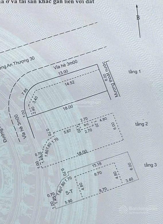 Lô góc! bán nhà 3 tầng 105m2  36,49 tỷ  mt an thượng 30  q. ngũ hành sơn