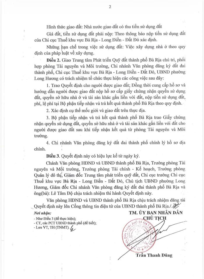 Chính chủ bán 115,7 m2 đất đường nguyễn cư trinh, long hương , tp bà rịa chỉ 3 tỷ