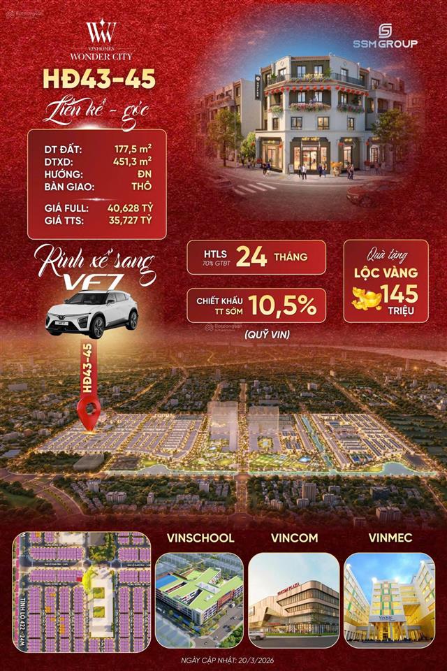 Siêu phẩm liền kề shop góc cổng trường vinschool