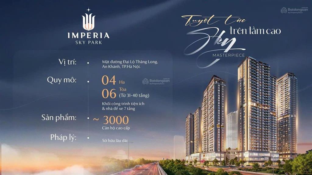 Căn góc 2pn tầng cao tại tòa sky 1  imperia sky park