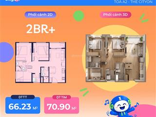 The cityon căn hộ 2pn+ a2xx05, 66,23m² | giá dự kiến từ 3,8 tỷ