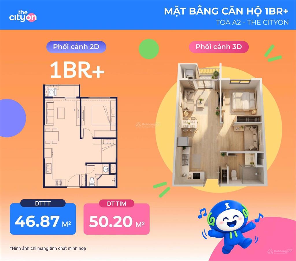 The cityon căn hộ 1pn+ a2xx16 | 48,67m² | giá dự kiến từ 2,7 tỷ