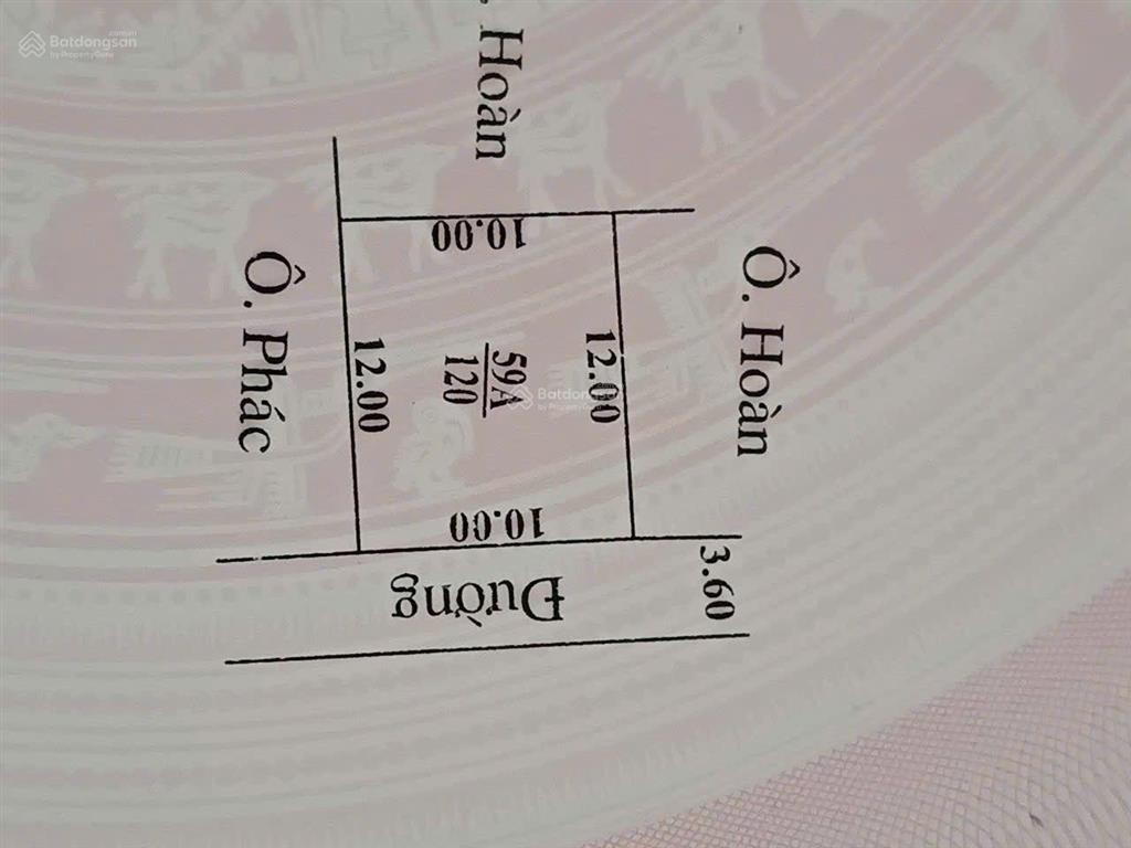 Bán đất mặt tiền 6,8m  dài 24m tại cát quế