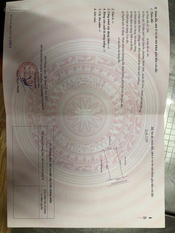 Chính chủ gửi bán lô đất có vị trí cực đẹp tại gần trung tâm phường nam đồ sơn, hp