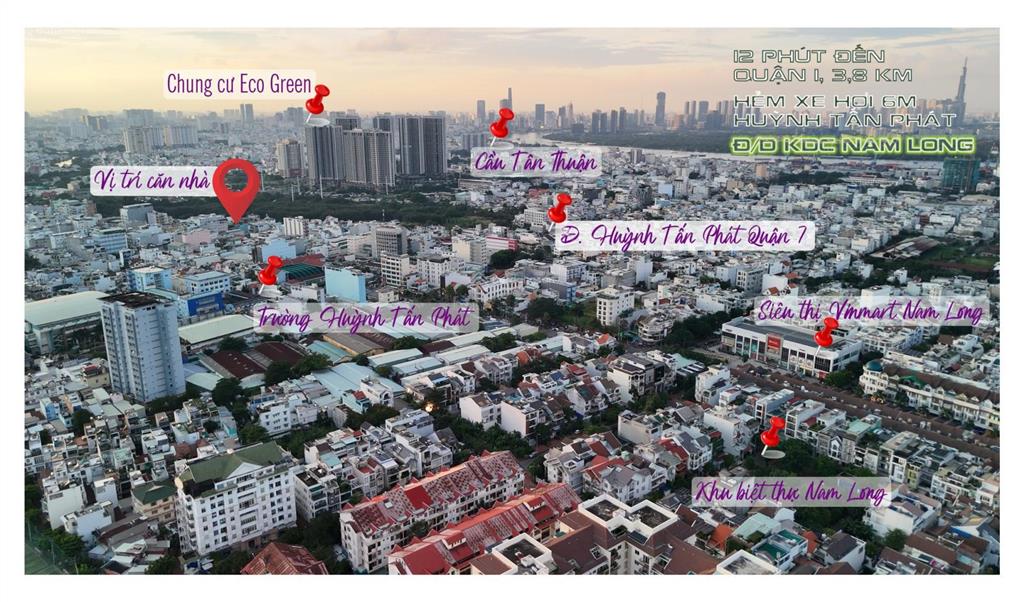 Chỉ 4,8 tỷ nhà 4,0x30m, hẻm ô tô 6m đ. huỳnh tấn phát q7 (80 triệu/m2)