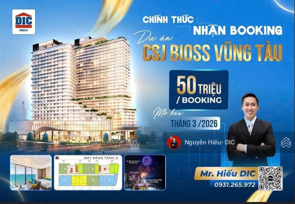 Nhận booking sớm dự án csj bioss condotel vũng tàu  căn hộ nghỉ dưỡng cao cấp vị trí kim cương