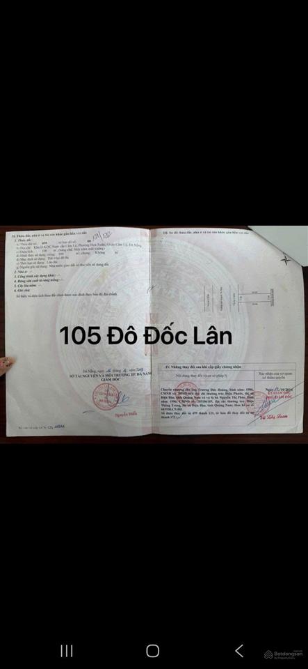 Chính chủ cần bán lô đất lên số nhà 105 đô đốc lân. khu vực kinh doanh gần trường cấp 3