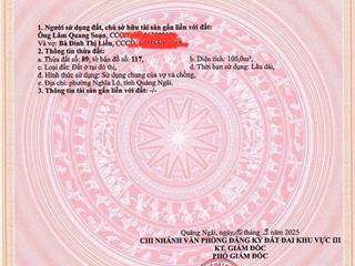 Bán nhà mặt tiền đường hai bà trưng, p. nghĩa lộ (p. trần phú. tp. quảng ngãi cũ), tỉnh quảng ngãi